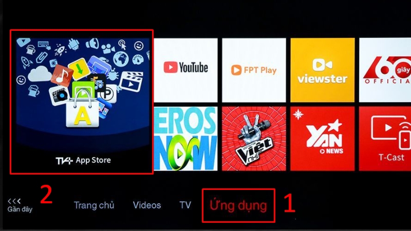 Chọn Ứng dụng và chọn App Store